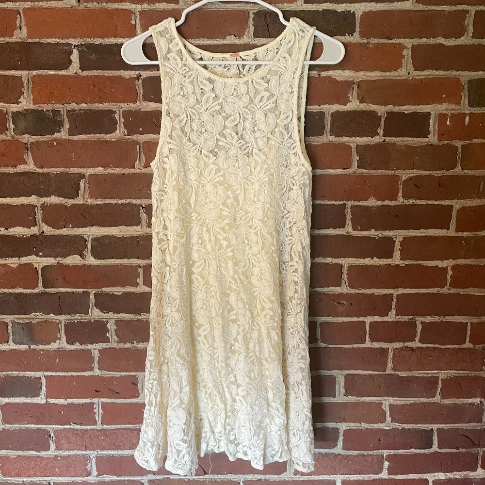Free People Miles of Lace Dress in Ivory, size Small